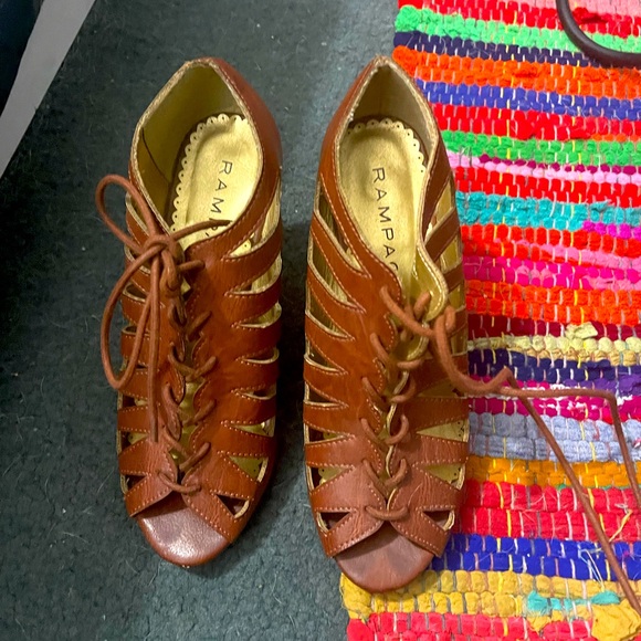 Rampage lace-up wedges in brown. - Picture 8 of 8